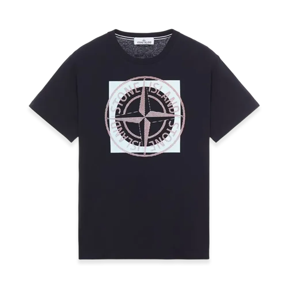 Stone Island 2NS93 Cotton Jersey Garment Dyed Tricromia Two T-Shirt - 22SS "Black"