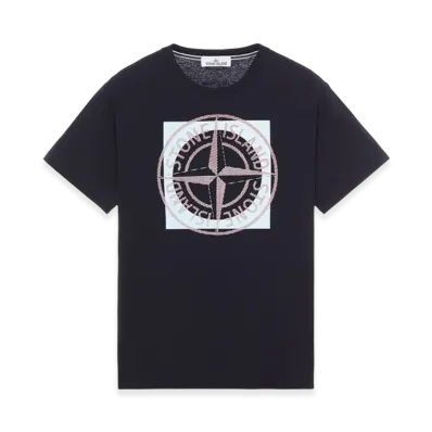 Stone Island 2NS93 Cotton Jersey Garment Dyed Tricromia Two T-Shirt - 22SS "Black"