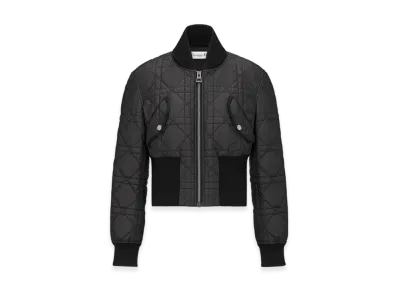 Dior Women's Macrocannage Cropped Bomber Jacket "Black"