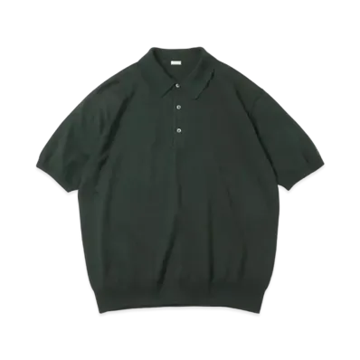A.PRESSE Cotton Knit S/S Polo Shirts "Moss Green"