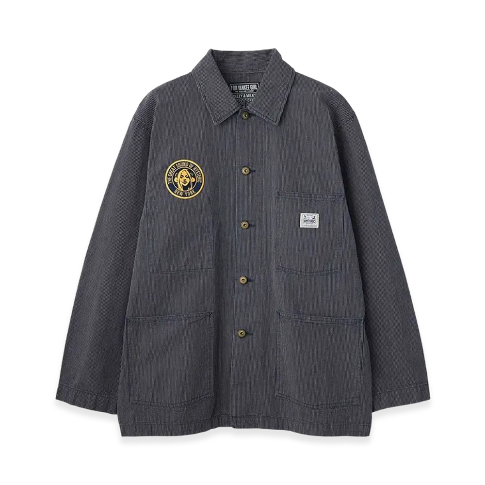 HYSTERIC GLAMOUR Hysteric Echo Dream Embroidery Coverall Jacket "Indigo Blue"