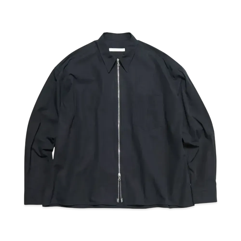 SOPHNET. Organic Cotton Zip Shirt "Black"