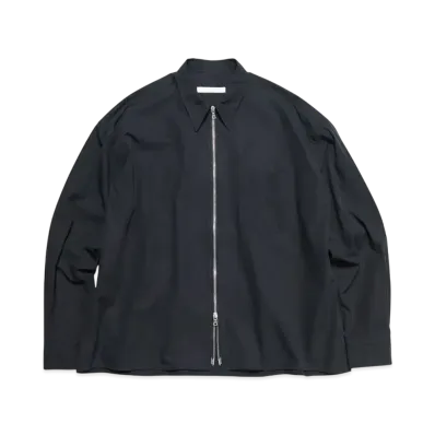 SOPHNET. Organic Cotton Zip Shirt "Black"