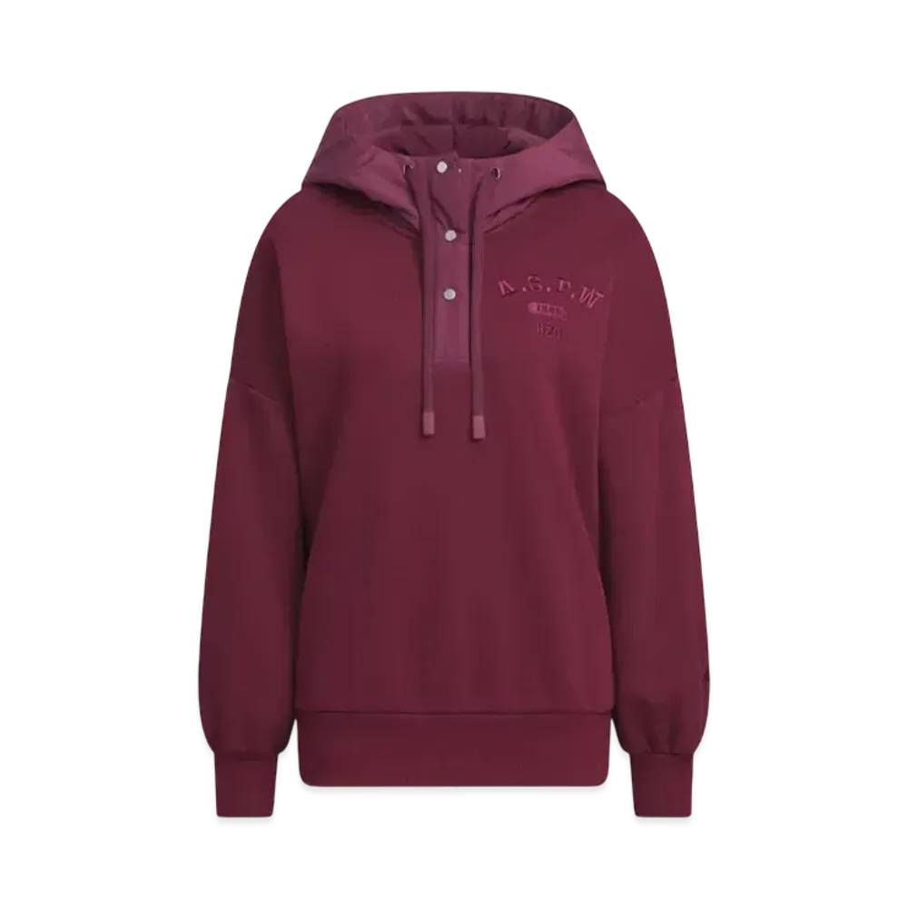adidas College Loose Fit Fleece Parka "Maroon"