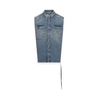 Rick Owens DRKSHDW Sleeveless Denim Jacket "Blue"