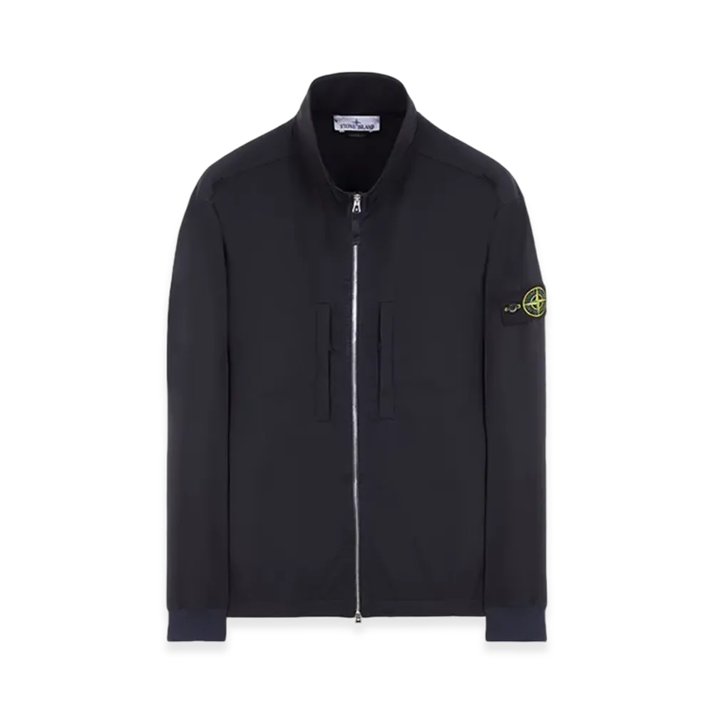 Stone Island 66953 Recycled Stretch Nylon Twill Garment Dyed Track Top - 23FW "Navy Blue"