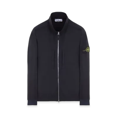 Stone Island 66953 Recycled Stretch Nylon Twill Garment Dyed Track Top - 23FW "Navy Blue"
