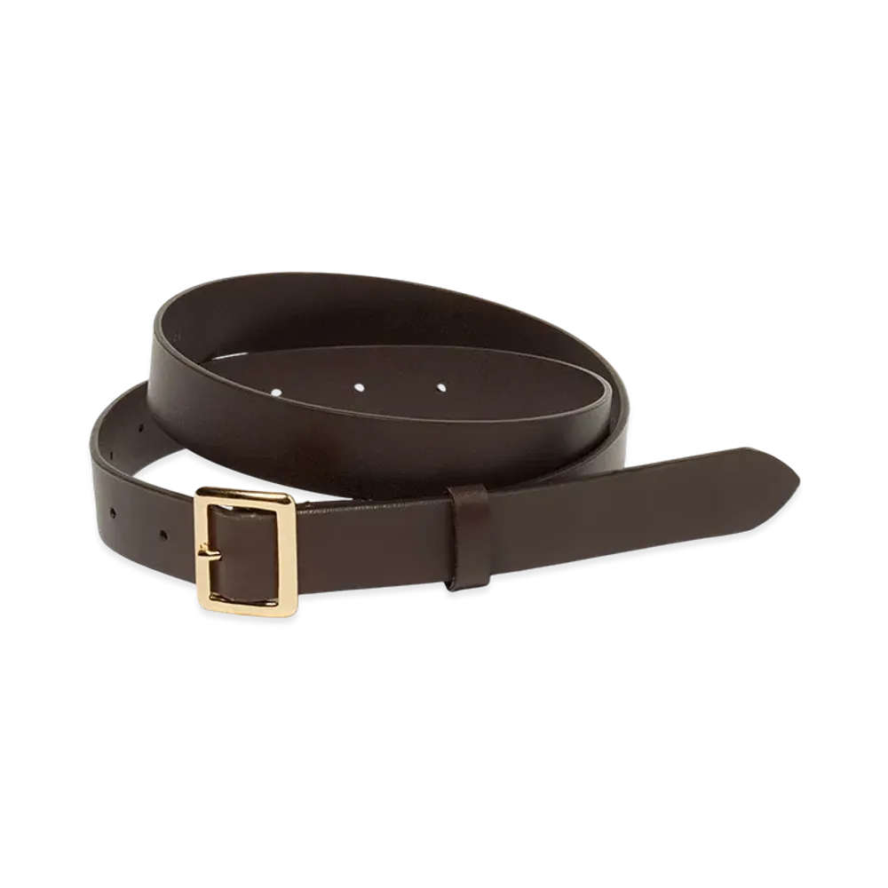 AURALEE Women's Square Buckle Belt "Brown"