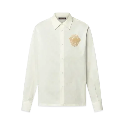 Tyler, The Creator x Louis Vuitton Monogram Printed Long Sleeved Cotton Shirt "Ecru"