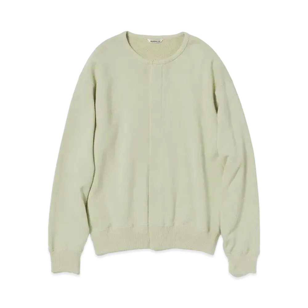 AURALEE Heavy BD Sweat Cardigan "Light Green"