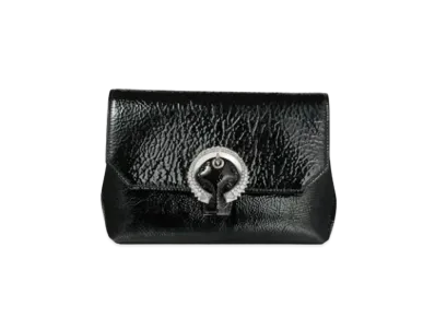 Jimmy Choo Soft Madeline Patent Textured Leather Mini Bag With Crystal Buckle "Black"