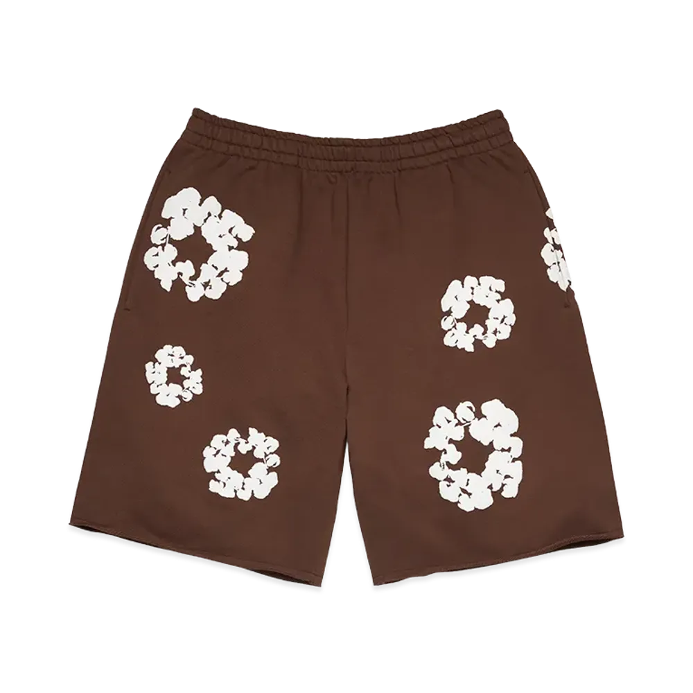 DENIM TEARS Cotton Wreath Sweatshorts "Dark Brown"
