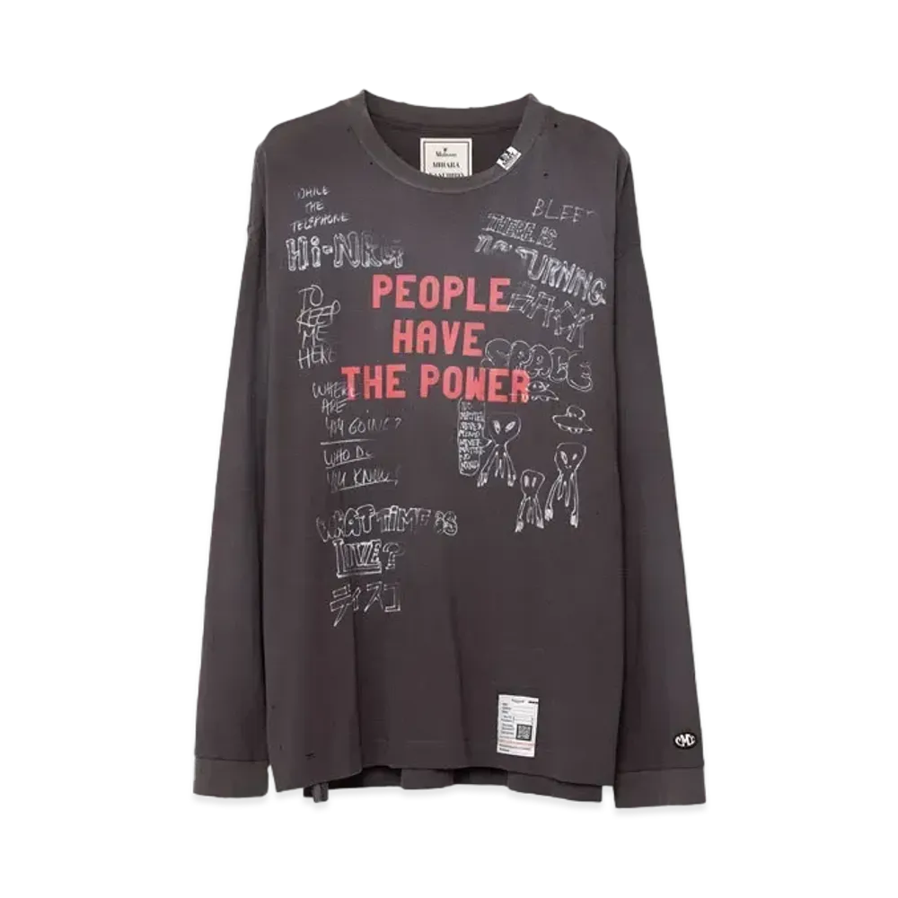 Maison MIHARA YASUHIRO Distressed Long-Sleeve T-shirt "Black"