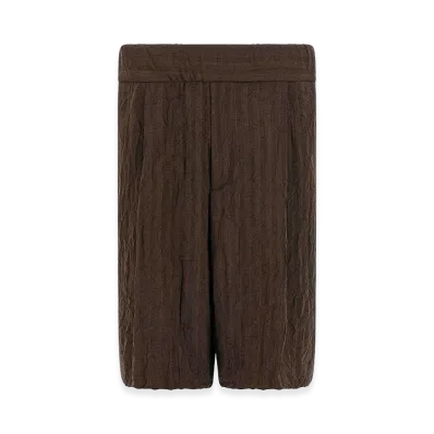 DRIES VAN NOTEN Plate Bermuda Shorts "Brown"