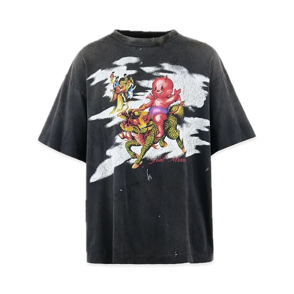 SAINT Mxxxxxx SS Tee Damaged "Black"