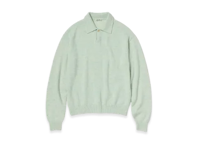 AURALEE Cashmere Nep Knit Polo "Mix Mint"