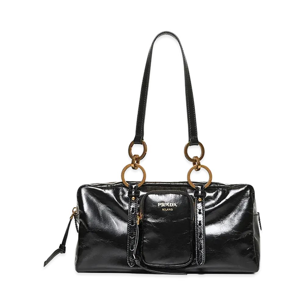 PRADA Women's Trunk Hand Bag "Black"