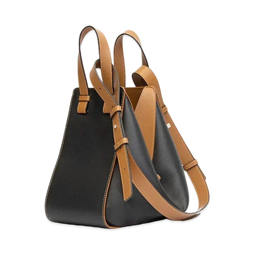 LOEWE Small Hammock Bag In Classic Calfskin "Black / Tan"