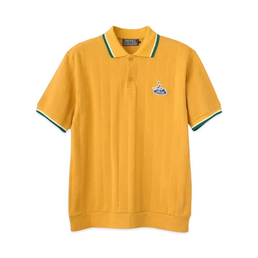 HYSTERIC GLAMOUR Hys Devil Patch Polo Collar Shirt "Yellow"