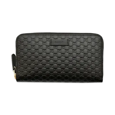 GUCCI Micro Guccissima Round Fastener Wallet "Black"