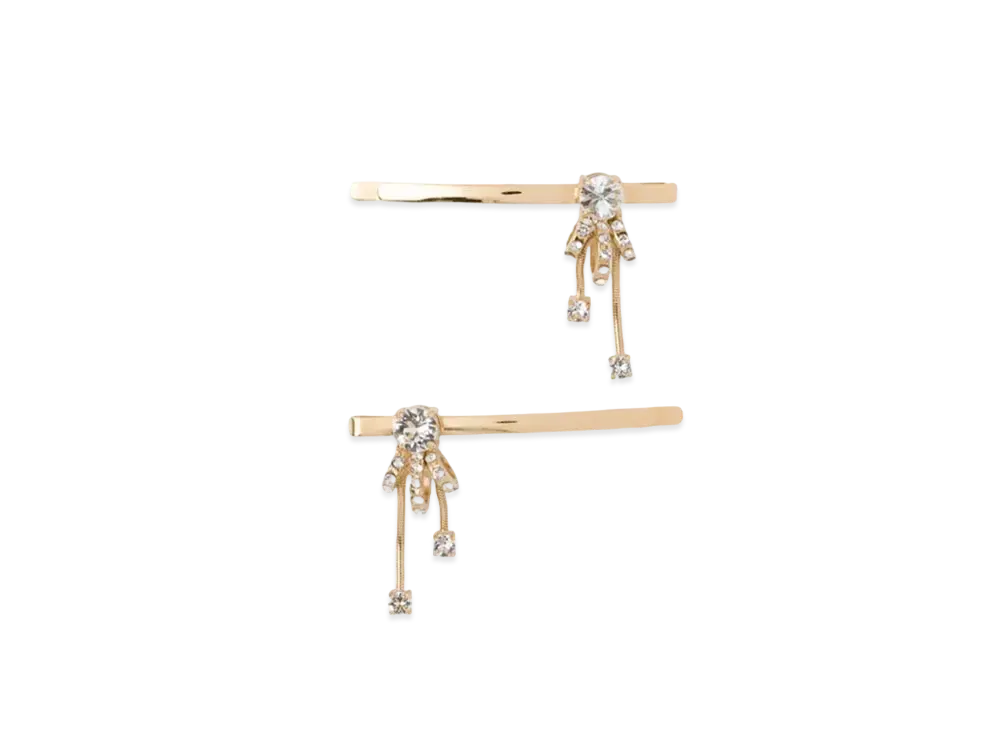 MIU MIU Crystal Hair Clip "Gold/Crystal"