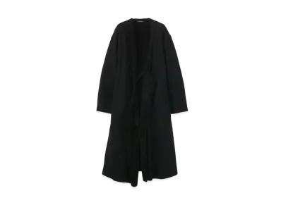 Yohji Yamamoto Y's POLYESTER BORE NO COLLAR ASYMME COAT "Black"