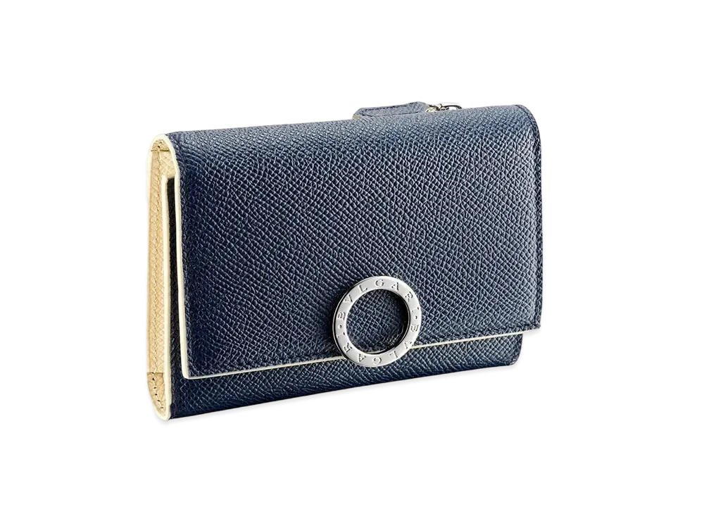 BVLGARI Clip Trifold Wallet "Blue"