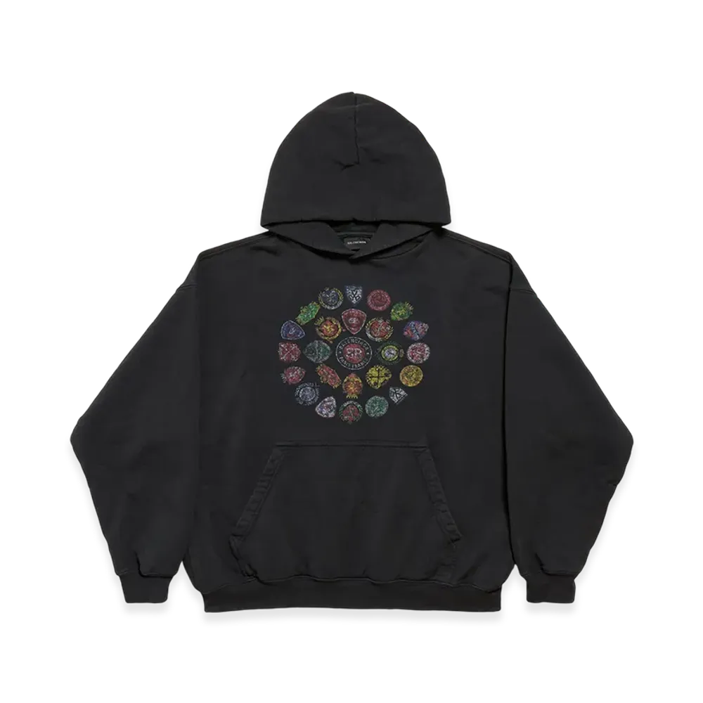 BALENCIAGA Spiral Crest Hoodie Medium Fit "Faded Black"