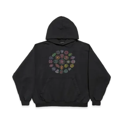 BALENCIAGA Spiral Crest Hoodie Medium Fit "Faded Black"