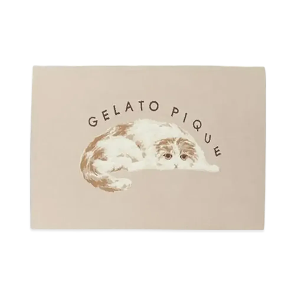GELATO PIQUE Cat Jacquard Blanket "Beige"