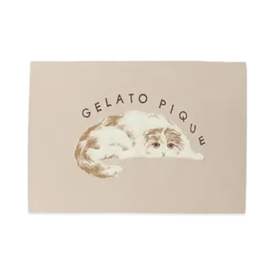 GELATO PIQUE Cat Jacquard Blanket "Beige"