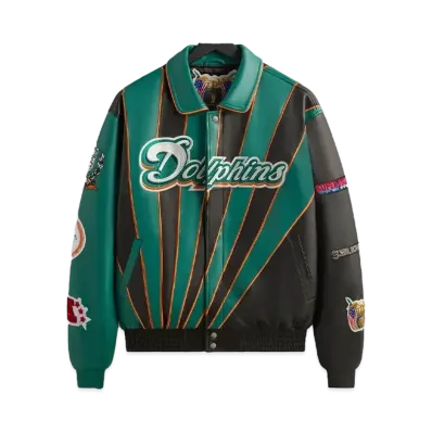 Kith x Jeff Hamilton x The NFL: Dolphins Leather Varsity Jacket PH "Multi"