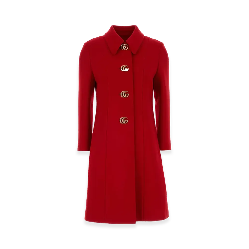 GUCCI Women's Wool Coat "Red"