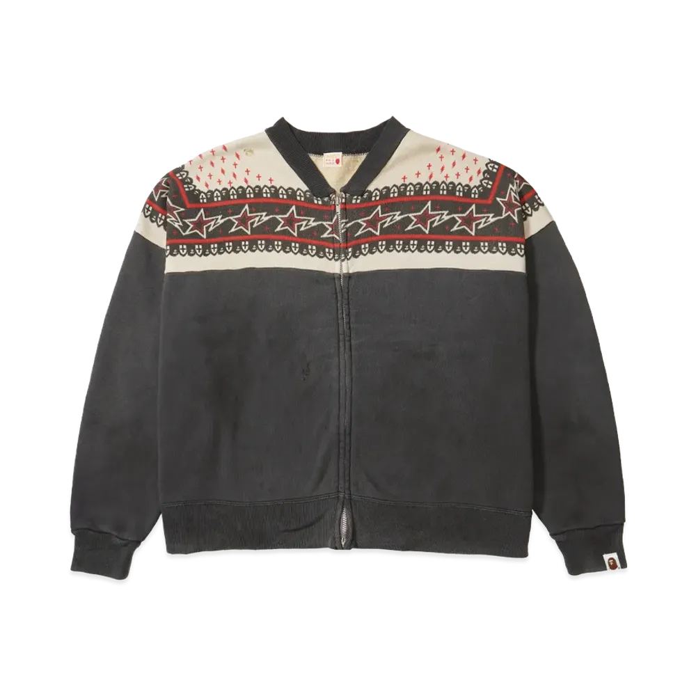 SAINT Mxxxxxx x A BATHING APE Zip Cardigan "Charcoal"
