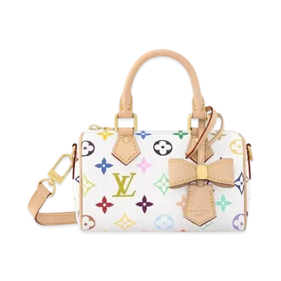 Louis Vuitton x Takashi Murakami Nano Speedy Monogram "Multicolore Blanc"