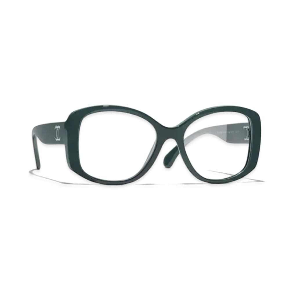 CHANEL Butterfly Blue Light Glasses Acetate & Nylon "Green"