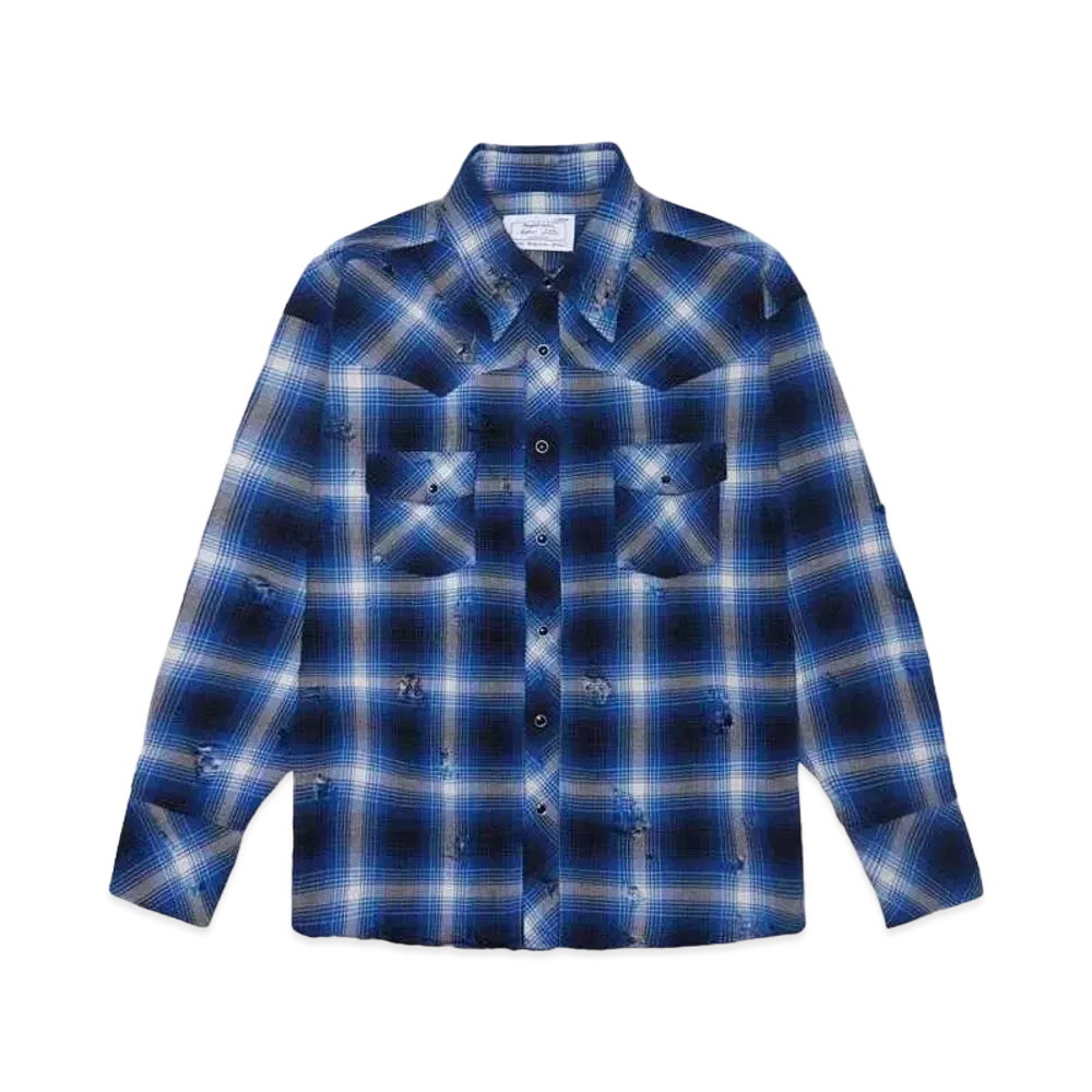 Rafu Western shirt "BLUE"