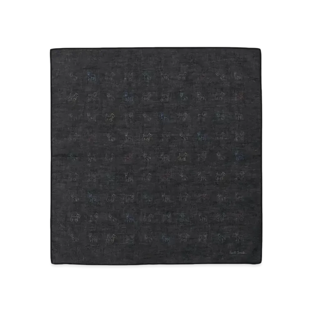 Paul Smith Sketch Dogs Handkerchief "Black"
