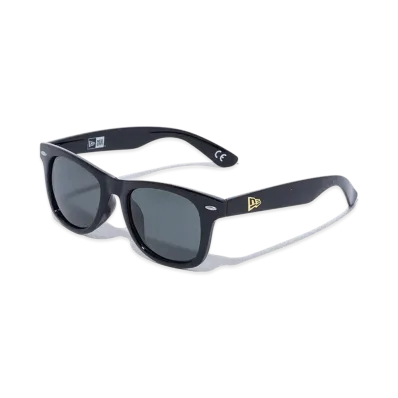 NEW ERA Sunglasses Wellington Square Lens Shiny Black Frame Green Grey Lens "Black"