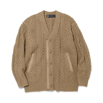 GU x UNDERCOVER Cable Cardigan "Khaki"