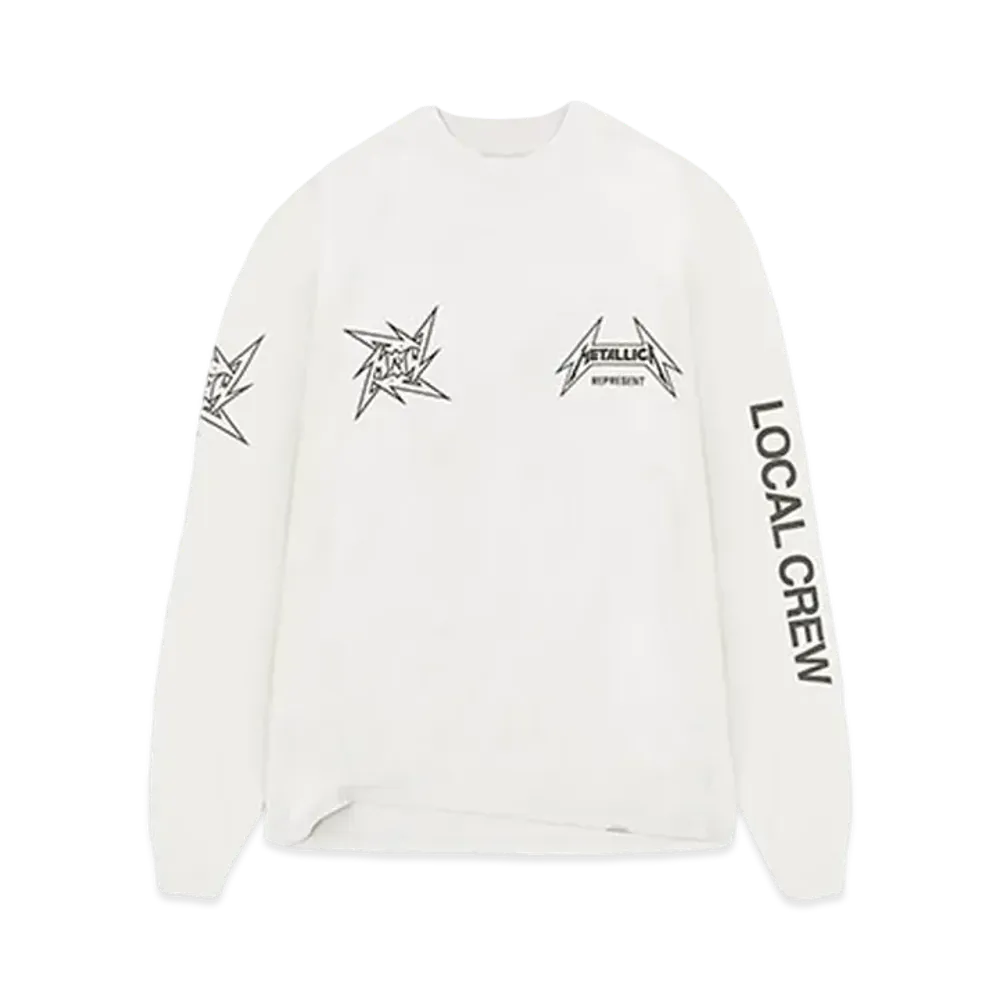 REPRESENT x METALLICA Local Crew Long Sleeve T-Shirt "Flat White"