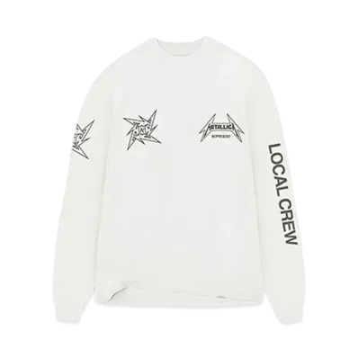 REPRESENT x METALLICA Local Crew Long Sleeve T-Shirt "Flat White"