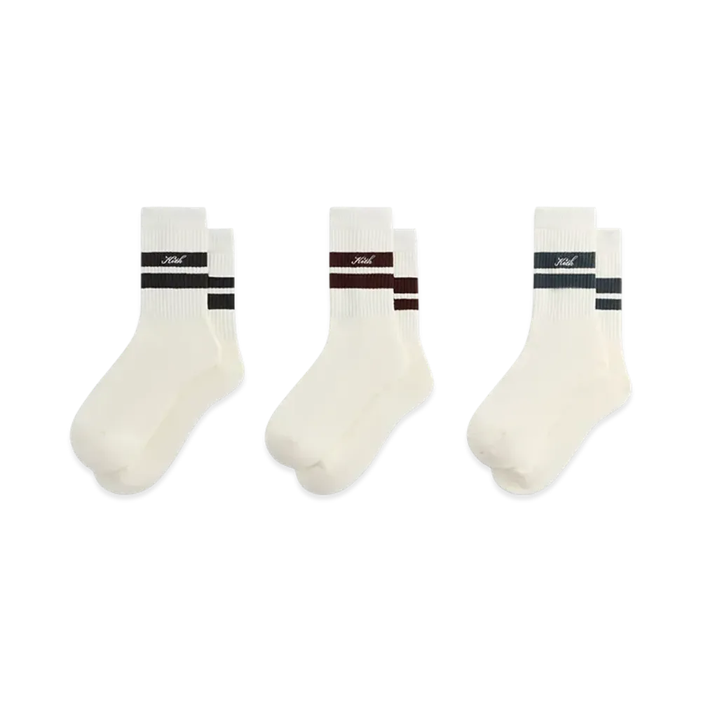 Kith Double Stripe Crew Socks "Silk"