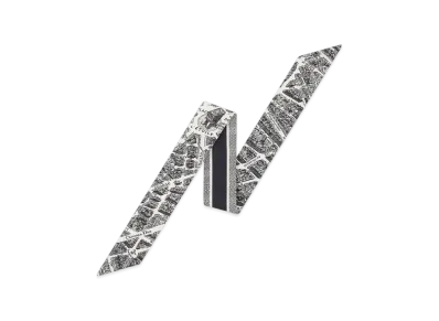 Dior Plan de Paris Mitzah Scarf Silk Twill "White/Black"