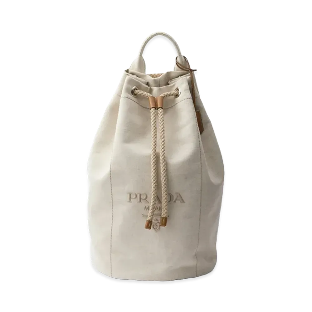 PRADA Sand Canvas Backpack "Beige"