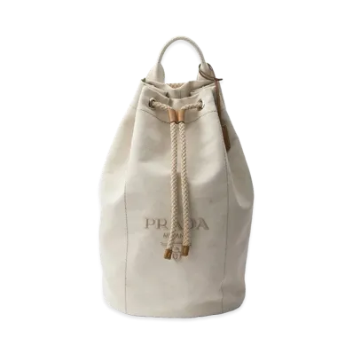 PRADA Sand Canvas Backpack "Beige"