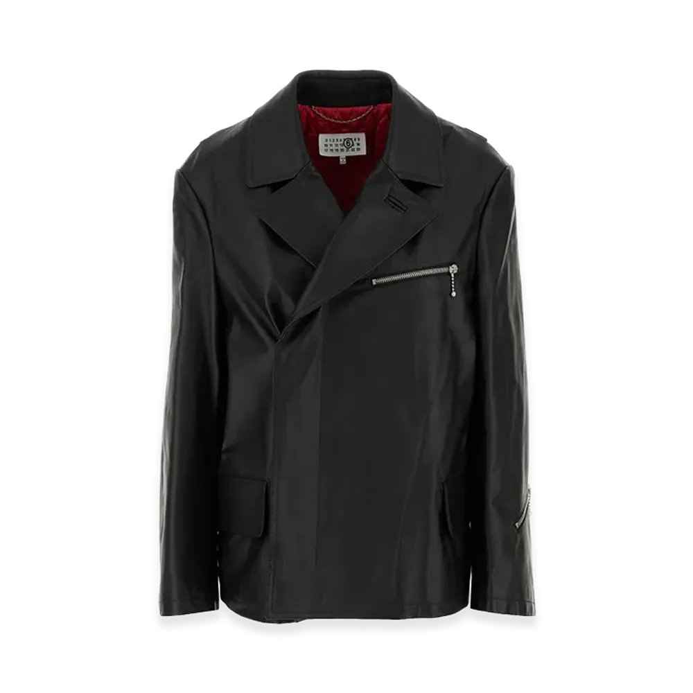 MM6 Maison Margiela Women's Leather Jacket "Black"