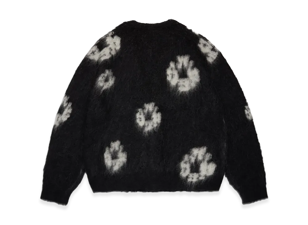 DENIM TEARS Cotton Wreath Mohair Cardigan "Black"