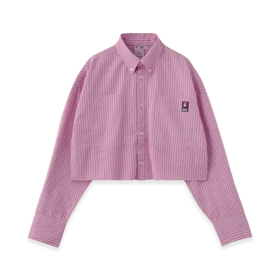 X-Girl Women's Face Cropped L/S Shirt "Pink"