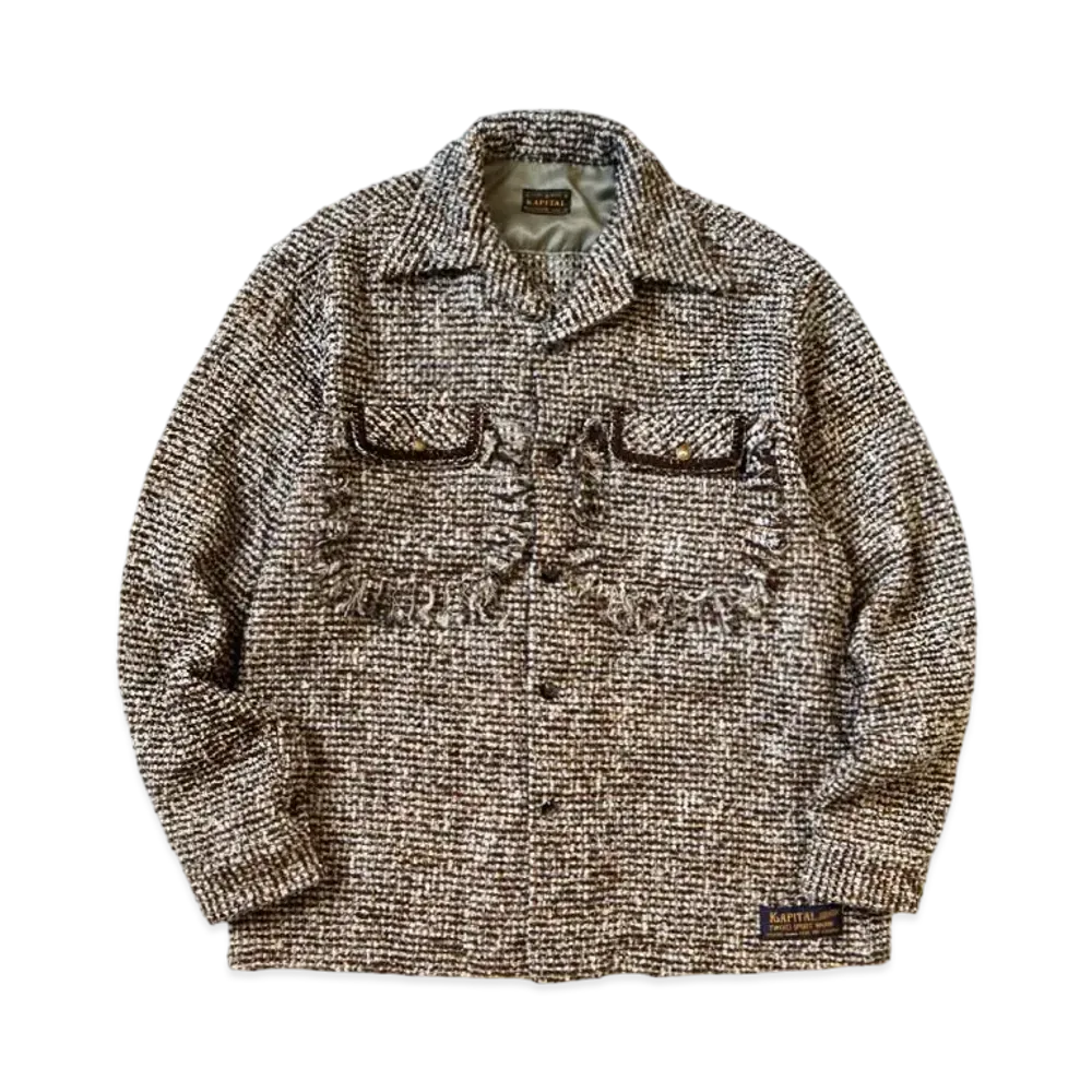 KAPITAL Fancy Tweed Border Shirt "Brown"